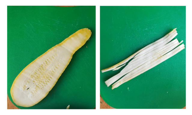 how to cut squash into noodle form